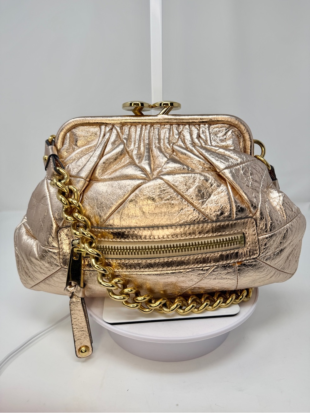 Marc Jacobs Quilted Leather Mini Stam Bag in Rose Gold Spring 2007 collection